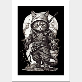 ninja cat Posters and Art